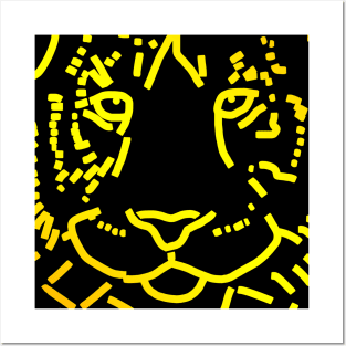 Yellow Tiger Face Posters and Art